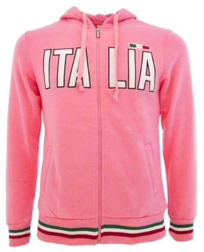 BrolloGroup Felpa Uomo con Cappuccio Italia Turistica Azzurra o Grigia PS 32587 (L, Rosa)