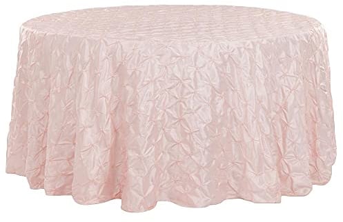 Runde TAFT-Tischdecke – 304,8 cm | Blush/Rose Gold Quetschrad | 1 Stück