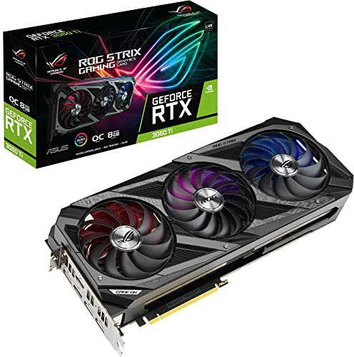 ASUS ROG Strix NVIDIA GeForce RTX 3060 Ti V2 OC Edition Carte graphique de gaming (PCIe 4.0, 8 Go GDDR6, LHR, HDMI 2.1, DisplayPort 1.4a, design de ventilateur axial, 2.9, Super Alloy Power II, GPU