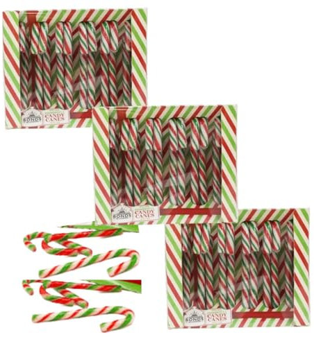 Candy Canes (3 x 12 Pack) - Christmas Tree Decorations - Peppermint Flavoured Candy Cane sweets Gift - Stocking Filler for Kids