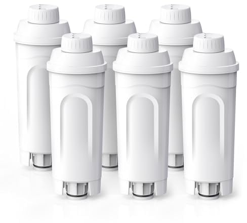 6xGLACIER FRESH Wasserfilter für Delonghi Wasserfilter DLSC002, Kompatibel mit Delonghi Kaffeevollautomat Magnifica S, Eletta Explorer, Dinamica and ECAM, ETAM, ESAM, EC-Serie, IAPMO R&T Zertifiziert