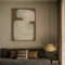 Wabi-Sabi Stil Eingang Veranda Dekorative Malerei - Abstraktes Blattgold und Landschaft Erdfarbe Korridor Gang handbemaltes Ölgemälde Modernes minimalistisches Wohnzimmer Großformat Wandbild, w