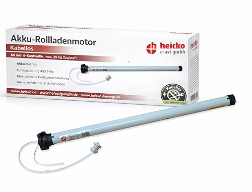 AKKU-Rohrmotor, elektronisch einstellbare Endlagen, 13 Nm mit Adapter für 60 mm 8-Kantwelle, Funkprotokoll BI, (1 ST)
