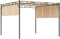 Outsunny Pergola avec 3 Toiles rétractables 3L x 3l x 2,25H m Structure Acier - Beige et Noir