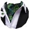 Dubulle Krawatten-Set für Herren, mit Einstecktuch und Manschettenknöpfen Ascot und Taschentuch, Grasgrüne Blume, Medium