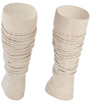 Ateena Stulpen Damen aus Baumwolle, Warm und Bequem Beinlinge, Sportgeschenk, Beinwärmer fur Damen, Beinstulpen in Einheitsgröße Hellbeige