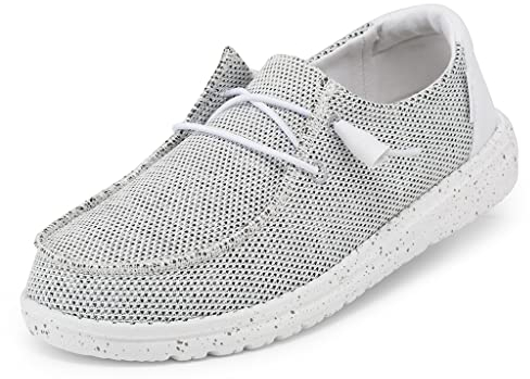 HEYDUDE Wendy Sox Damen - Slip on Flache Schuhe - Mokassin Stil, Stone White, 39