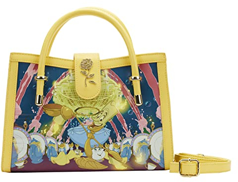Loungefly Unisex Kinder Disney Die Schöne und das Biest Prinzessin Belle Szene Umhängetasche, gelb, Yellow
