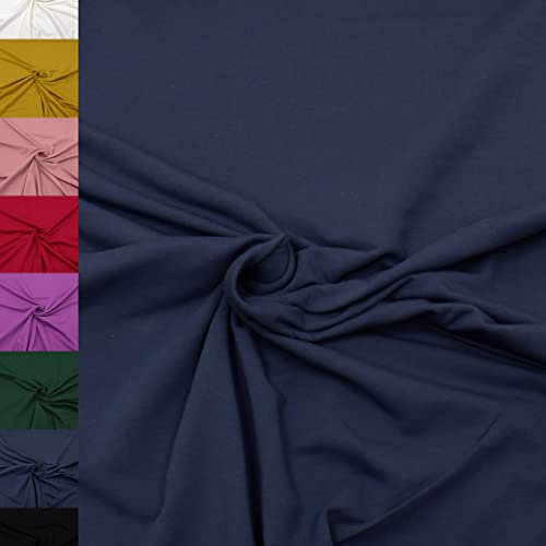MAGAM-Stoffe Elias Sweatstoff uni innen angeraut und weich Meterware ab 50cm (24. Jeansblau)
