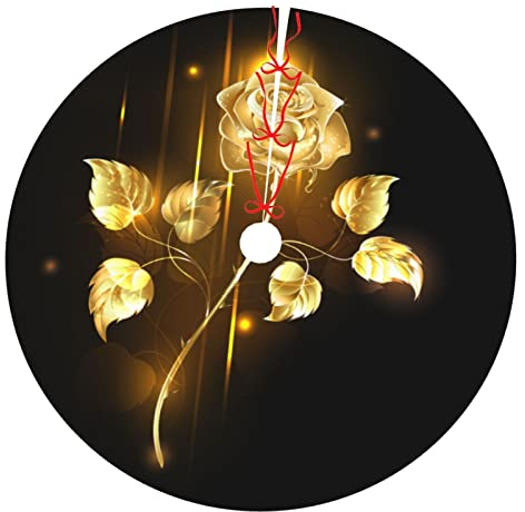 Weihnachtsbaum-Rock 121,9 cm – Gold Rose Weihnachtsbaummatte für Weihnachtsdekoration, Neujahrsparty, Urlaubsschmuck