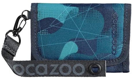 coocazoo Geldbörse, „Cloudy Camou”, blau, Portemonnaie mit Sichtfenster innen & außen, Münzfach & Kartenfächern, Klettverschluss, ab der 3. Klasse
