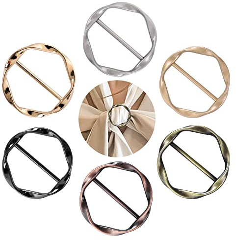 7 Stück Gürtelschnalle Damen Metall T Shirt Clip Schnalle Schal Ringschnalle Seidenschal Ring Saum Knoten Hemd Krawattenklammer Schnalle Gürtelschnallen Mädchen Schnallen und Verschlüsse