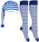 Goldschmidt Ringelstrümpfe & Zipfelmütze | Set für Erwachsene & Kinder | Kniestrümpfe Schlafmütze Ringel Streifen | Fasching Karneval | blau-weiß 23-26