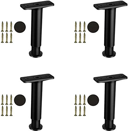 MagiDeal Verstellbar Möbelfuß Stützfuß Bettfuß Möbelfüße Bettfüße, 4 Stück Bettbalken-Stützsystem Bett-Mittelbalken-Schienen-Stützfuß Bettbalken-Stützfuß für Sofa, 20cm-37cm