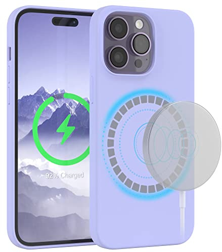EAZY CASE - Silikonhülle kompatibel mit iPhone 14 Pro Max Hülle mit Qi Charging Silikon Case weich stoßfeste Handyhülle Schutzhülle Kameraschutz Dünn Schutz Cover TPU Bumper in Lavendel Lila
