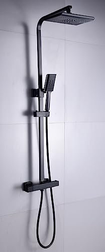 Edelstahl Duschsystem mit Thermostat Edelstahl Kopfbrause 18x27cm Für Haus Und Hotel