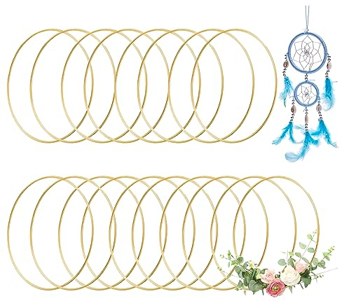 RISAKOGO15er Metallring - 10cm Metallringe zum Basteln, Handwerkliche Metallringe Blumengestecke Ringe Deko Ringe für DIY Floral Hoop,Hochzeitskranz,Floristik,Wandbehang,Traumfänger