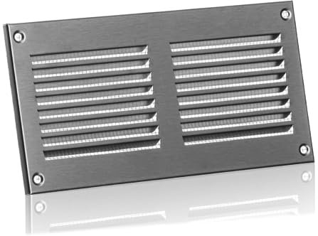 200x100mm / 8x4 inch Stainless Steel Metal Air Vent Grille Cover with Insect Mesh - Ventilation Cover