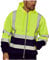 Herren Sicherheitsjacke Kapuze Warnjacke Warnschutzjacke Softshelljacke Arbeitsjacke Winterjacke mit reflektierenden Streifen, Softshell Jacke Berufsjacke Schutzjacke Herrenjacke Grün 4XL
