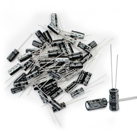 Innfeeltech 50 Pcs Elektrolytkondensator 100uF 25V Aluminium Radial Elektrolytkondensatoren