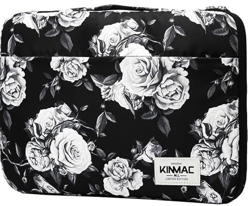 Kinmac Housse de protection intégrale rembourrée à 360° résistante à l'eau pour ordinateur portable MacBook Air/Pro 13,iPad Pro 11 et ordinateur portable 12 Pouces-13.3 Pouces (rose blanche)