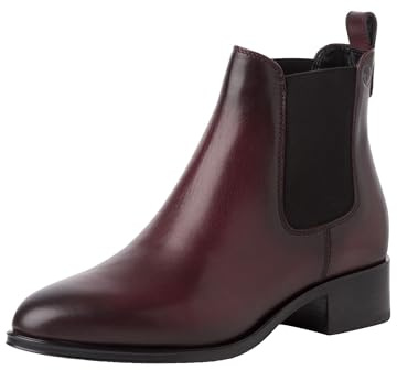 Tamaris Damen Chelsea Leder bequem; MERLOT, EU 39