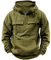 WESBR Oversized Hoodie Herren Casual Persönlichkeit Coole Hoodies Herren Sport Mehrere Taschen Herren Hoody Mit Kapuze Einfachheit Sweatshirts Für Mode Trend Herren F-Army Green XL