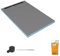WEDI Receveur de douche à carreler 120 x 100 cm Neo-angle écoulement horizontal + barrette de finition 70 cm + colle 320 en Pierre brillante Brushed Aluminum