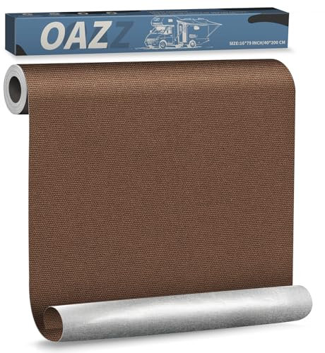 Parche Adhesivo de Tela, 40x200 cm Exterior Parches de Reparación de Lona, Impermeable Parches para Tela Autoadhesivo para Sofá, Cortina, Toldos, Asiento de Coche, Tumbona, Marrón oscuro