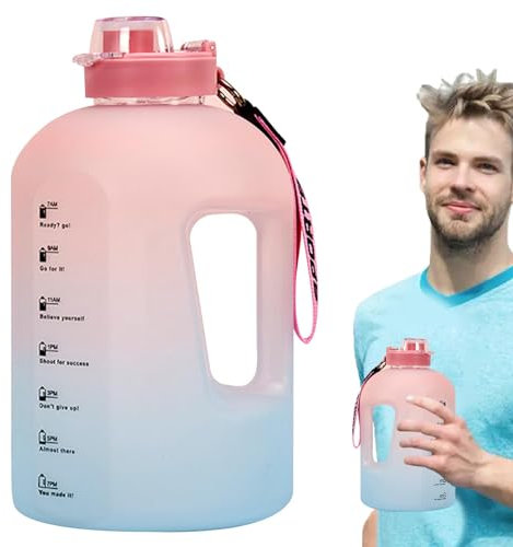 Botella de agua por hora, botella de seguimiento de consumo de agua, botella de agua de gradiente de 2.2 L, ingesta diaria, botella de agua de hidratación, botella de agua motivadora, botella de agua