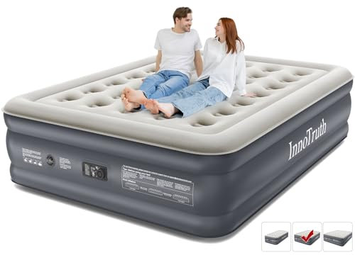 InnoTruth - Colchón de aire Queen con bomba integrada, colchones hinchables, colchón hinchable de 18 pulgadas para invitados y hogar, ideal para uso doméstico y campamento al aire última intervensión,