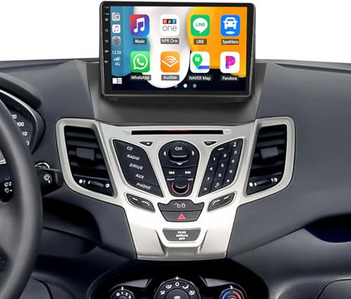 SIXWIN [2+64G] Android 13 Autoradio für Ford Fiesta 2009-2017 mit Carplay/Android Auto/Mirrorlink,9 Zoll Kapazitive Touchscreen Unterstützt WiFi/GPS/FM/Bluetooth