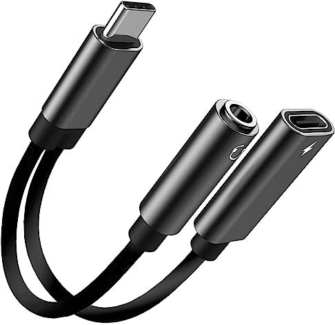 For Samsung Galaxy S24 FE USB C To 3.5mm Headphone Charger Adapter/Galaxy S24 FE 2-In-1 USB C PD 3.0 Charging Port To Aux Audio Jack And Fast Charging Cable For Samsung S24 FE