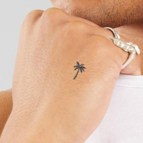 Palm tree tattoo – Temporalis® | Temporary tattoos for women and men – Vegan fake tattoos, waterproof and EU-certified – Lasts 1 to 2 weeks [ Palm tree silhouette ]