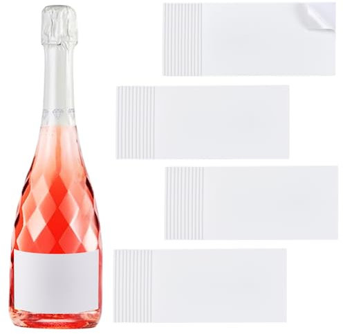 PH PandaHall 100pz Etichette Adesive per Bottiglie di Vino Etichette Vuote per Bottiglie, 8.9x5.1cm Bianco Etichette per Bottiglie d'acqua per Matrimonio Fidanzamento Anniversario