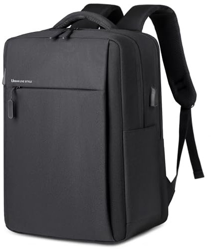 Kommodum - Zaino Porta PC Borsa per PC Portatile Custodia Computer Notebook Laptop con Attacco USB Scuola Lavoro Viaggio km14 (NERO)