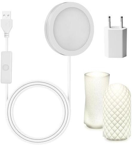 2 Stück 3D-Drucker LED-Lampen-Kit: WIYETY 3D Drucker Zubehör Kreative DIY LED-Lampe Kits mit USB Adapter für Lab A1/A1mini/P1S/P1P/X1C, Dreifarbiges Licht 3W