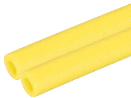 PATIKIL 2 Pièces Tube Isolant En Mousse, Covers En Mousse Pour Noodles De Piscine 3/8 (10mm) ID x 3.3FT x 13/16 OD, Isolant Tuyau Chauffage Manchon De Protection Isolant Thermique, Jaune