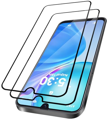 VideoSecu 2 Stück für Panzerglas für Samsung Galaxy A50 Schutzfolie, 9H Härte HD Gehärtetes Glas Displayschutzfolie, Blasenfrei, Ölfeste & Kratzfeste Anti-Fingerabdruck Schutzglas