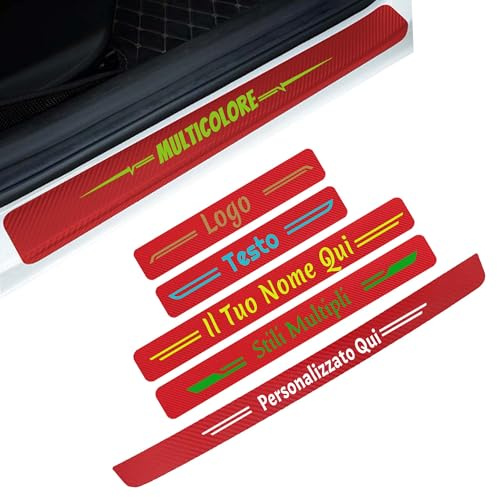 Adesivi Soglia Auto in Fibra di Carbonio Personalizzabile – Protezione Battitacco Portiera e Bagagliaio, Strisce Antigraffio Universali per Macchina