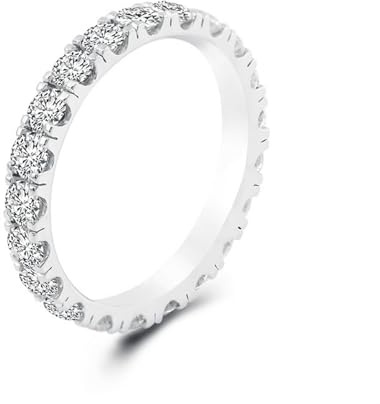 Hochzeitsringe Weissgold, Eheringe Frauen Moissanit Klassiker Trauringe 14 Karat Weißgold Größe 63 (20.1)