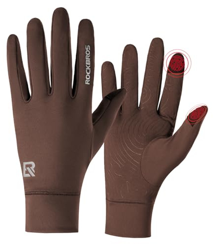 ROCKBROS Fahrradhandschuhe Touchscreen mit Fleece für Herren & Damen | Rutschfeste Laufhandschuhe, weich, leicht und flexibel für Radfahren, Pendeln, Wandern und Outdoor