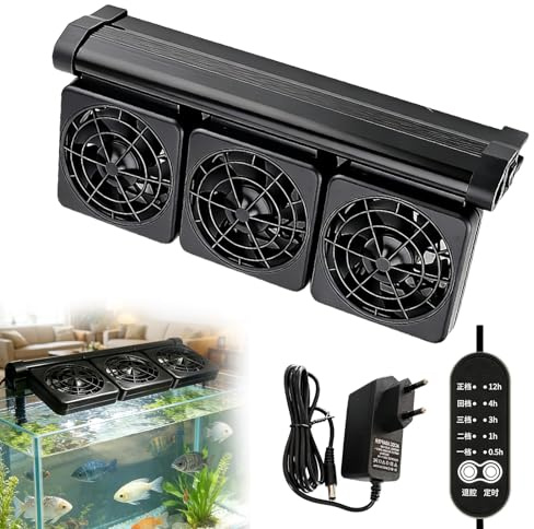 Ventilador De Acuario: 5 Velocidades Ajustables Ventilador De Refrigeración Para Acuario, Enfriador De Acuarios Silencioso Con Temporizador Para Acuarios De Agua Dulce Y Salada Hasta (3 Ventilador)