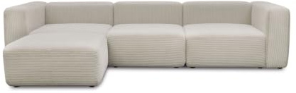 mokebo modulares Sofa 4-Sitzer mit Hocker 'Cubo', Cord-Sofa, Wohnzimmer Couch, jederzeit durch Module erweiterbar, kein Aufbau erforderlich, kostenlose Verpackungsmitnahme, Taupe