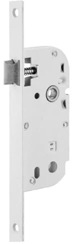 Bricard - Serrure à larder Bec de canne axe 40 mm blanche A encastre réversible bouts carrés