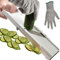Benriner Mandoline Gemüseschneider Gemüsehobel 64 mm 95 mm 120 mm weiß wahlweise ohne/mit Gravur + Prymo Schutzhandschuh Größe 120 mm, Farbe 1) OHNE Gravur