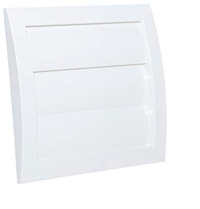 SYSTERM Rejilla de ventilación con láminas móviles tipo persiana. Plástico acrionitrilo butadieno estireno VCD, Blanco, Conexión Ø100mm.