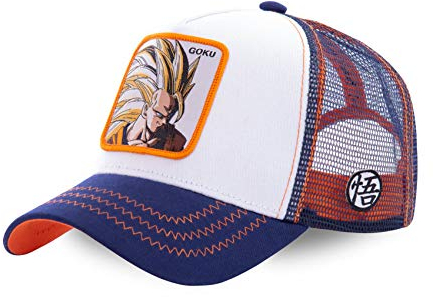 Capslab Herren Baseball Cap Trucker Dragon Ball Z (San Goku (Weiß/Blau))