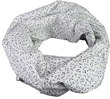 bettina bruder - Damen-Loop Schlauchschal Mini- Noten Musik Chor Musikschule schwarz weiß - 100% Baumwolle