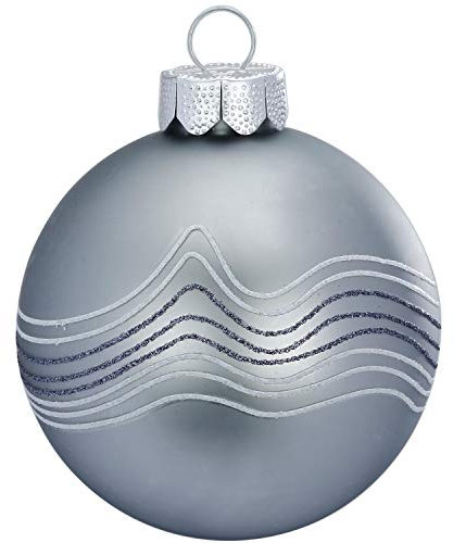 Inge Glas Magic Weihnachtskugel Glowing Mountains | Schmuckkugel 6cm | Christbaumschmuck aus Glas | Verschiedene Christbaumkugeln (Kugel Linien)